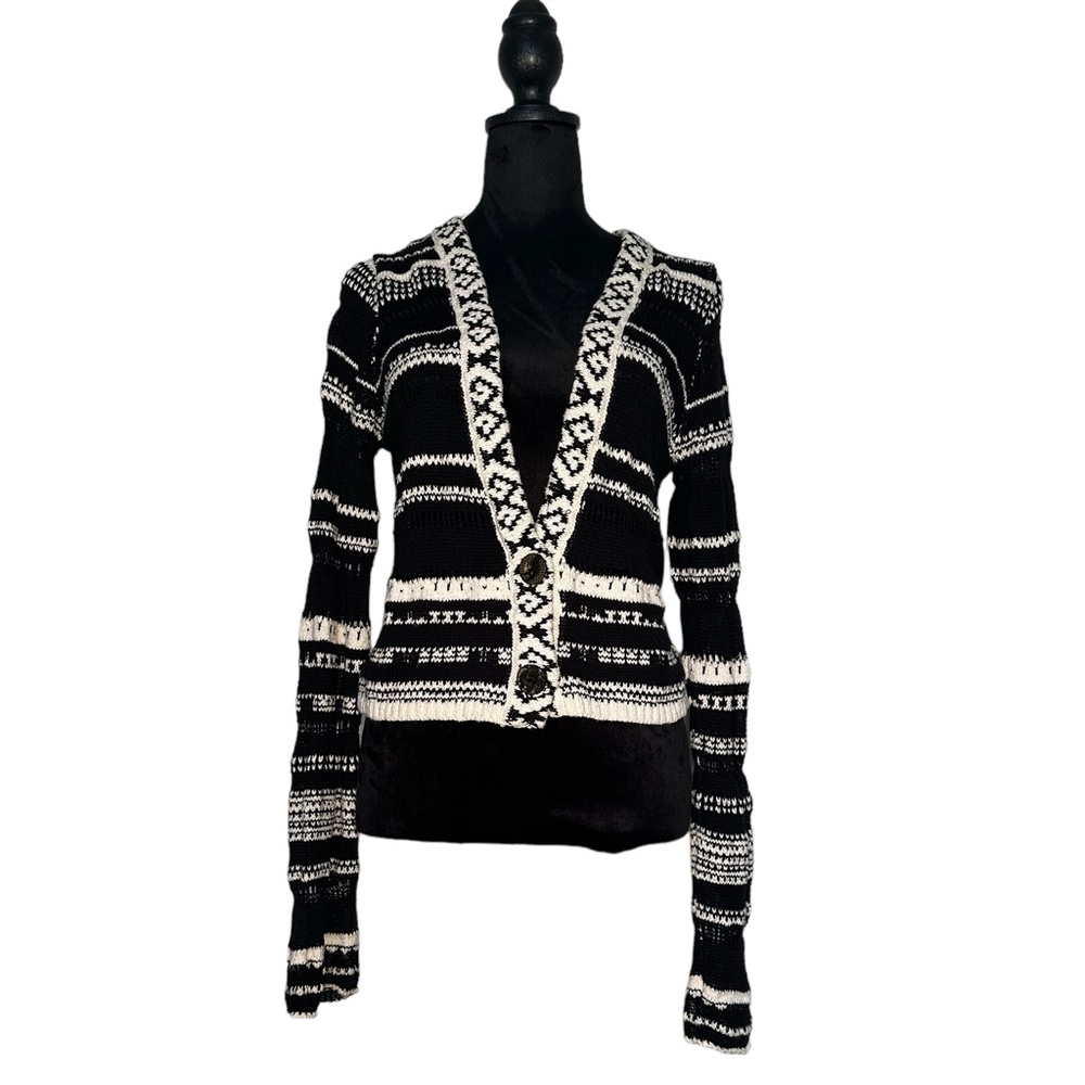 Free People knitted Cardigan black&white